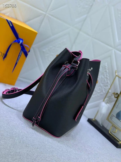 LOCKME BUCKET original black and real leather shoulder bucket bag 27*27*15 cm Blessing in Boxes