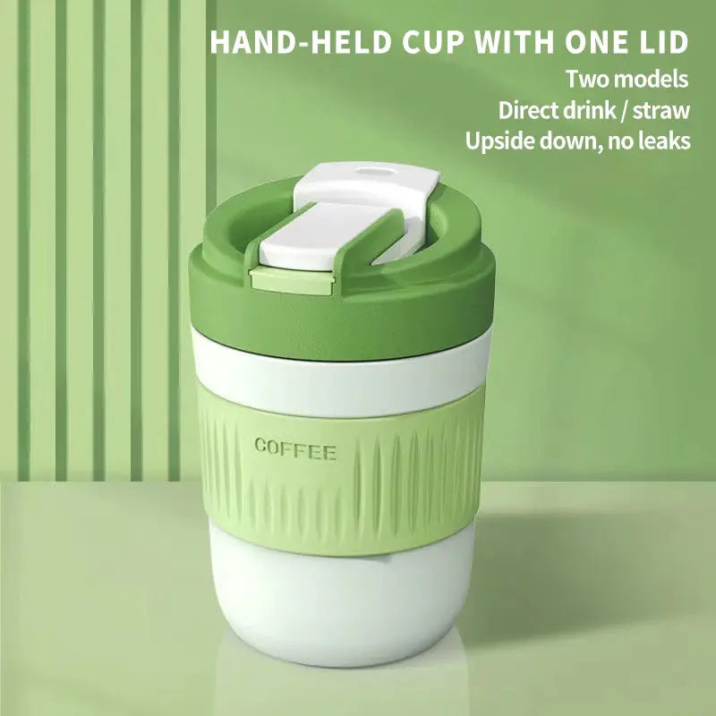 400ml Mobile Phone Holder Glass Dual Drinking Cup Office Temperament Fashion Gift Cup with Straw Coffee Drink Cup Blessing in Boxes